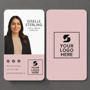 Rosa Photo Logotyp Porträtt Modern Visitkort
