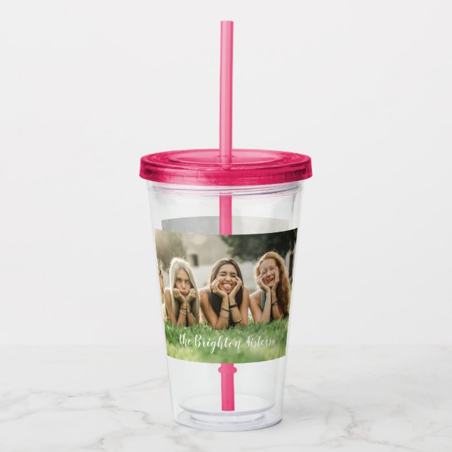 Rosa Photo Personlig Acrylic Tumbler Take Away Mugg (Framsida)