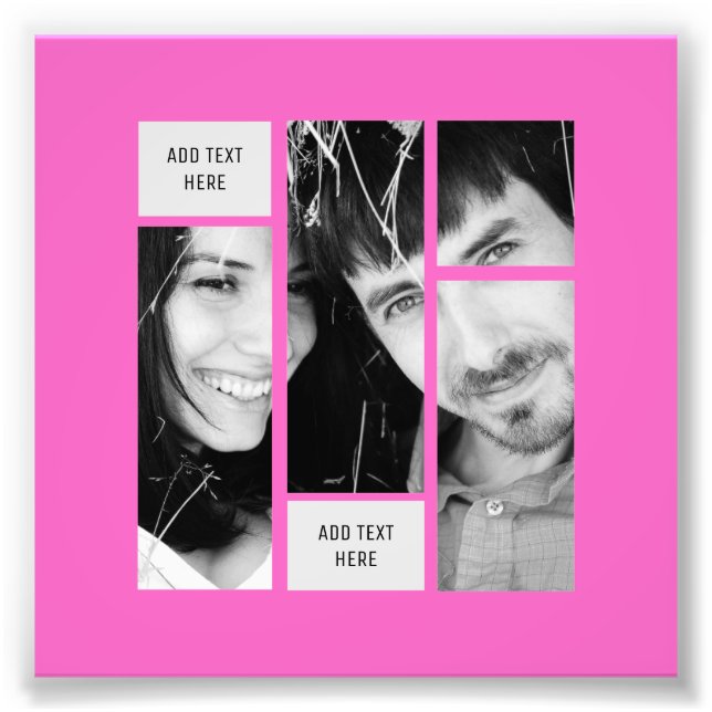 ROSA Photo Text Template - Överför till alla prese Fototryck (Framsidan)