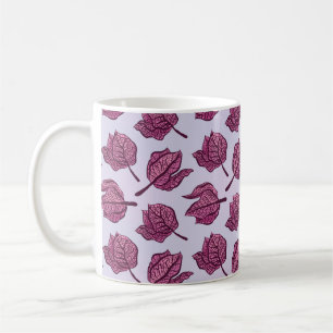 Rosa Physalis Flower Mönster Pastel Botanical Kaffemugg