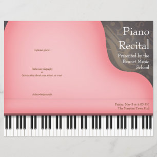 Rosa Piano Foldat Piano- eller Vocal Skäl-programm