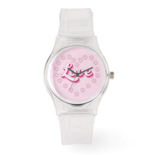 Rosa Pickleball Kärlek Valentines day Heart Armbandsur