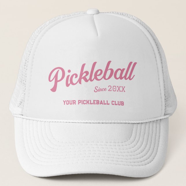 Rosa Pickleball Klubb Anpassningsbar Vapensköld Pa Keps (Framsida)