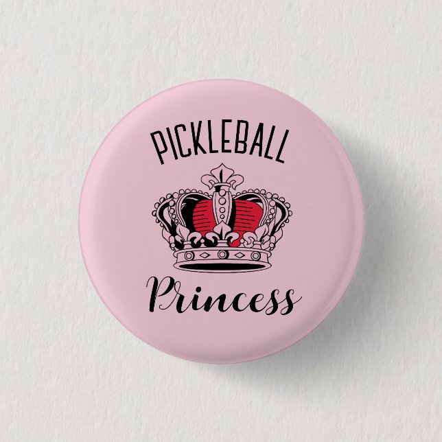 Rosa Pickleball Princess Krona Knapp (Framsida)