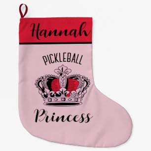 Rosa Pickleball Princess Krona Stor Julstrumpa