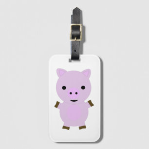 Rosa Piggy Bagagebricka