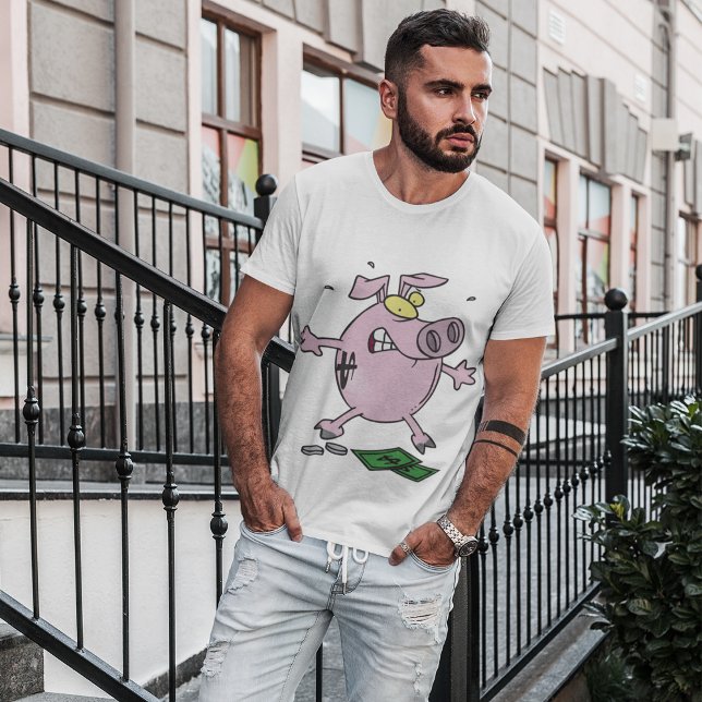 Rosa Piggy Bank with money Manar T-Shirt (Skapare uppladdad)