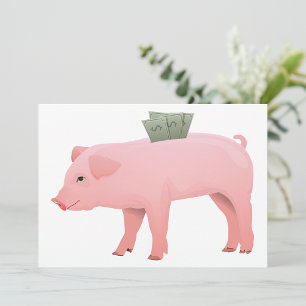 Rosa Piggy Banks inbjudningar