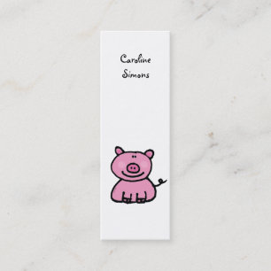 Rosa piggy bokmärke mini visitkort