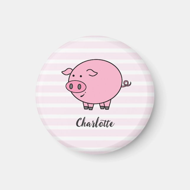 Rosa Piggy Design Magnet (Framsidan)
