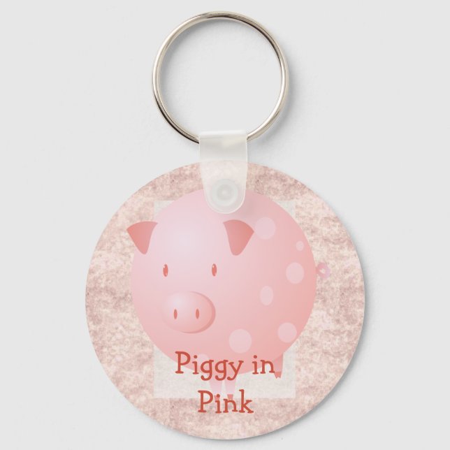 Rosa Piggy Keychain Nyckelring (Framsida)
