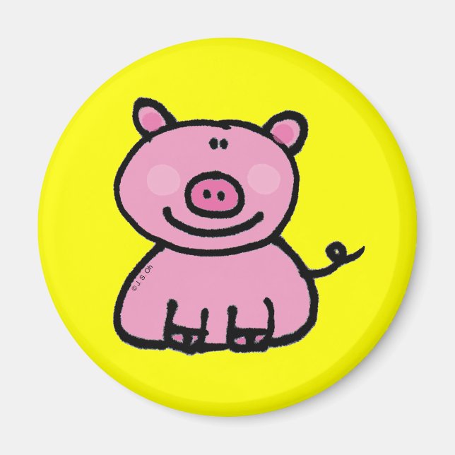 Rosa piggy magnet (Framsidan)