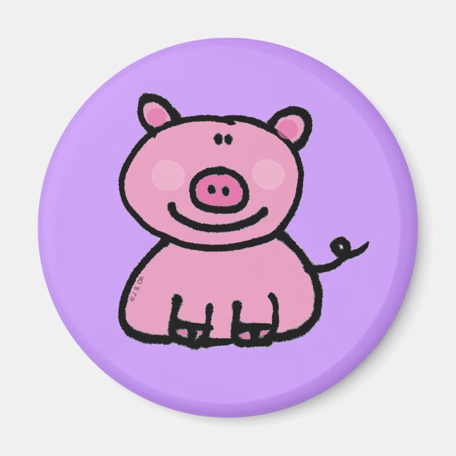 Rosa piggy magnet (Framsidan)