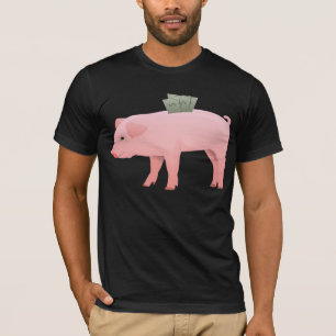 Rosa Piggy packar ihop manar T-tröja T Shirt