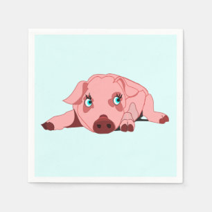 Rosa Piggy Pappersservett