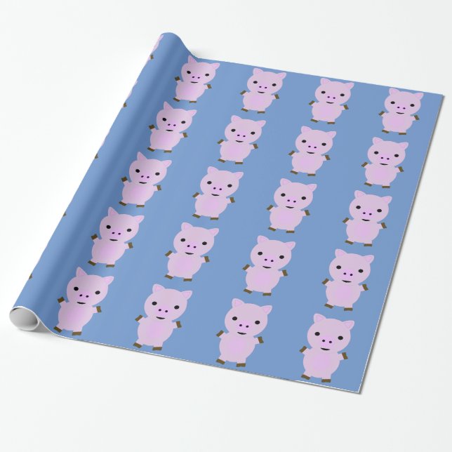 Rosa Piggy Presentpapper (Utrullad)