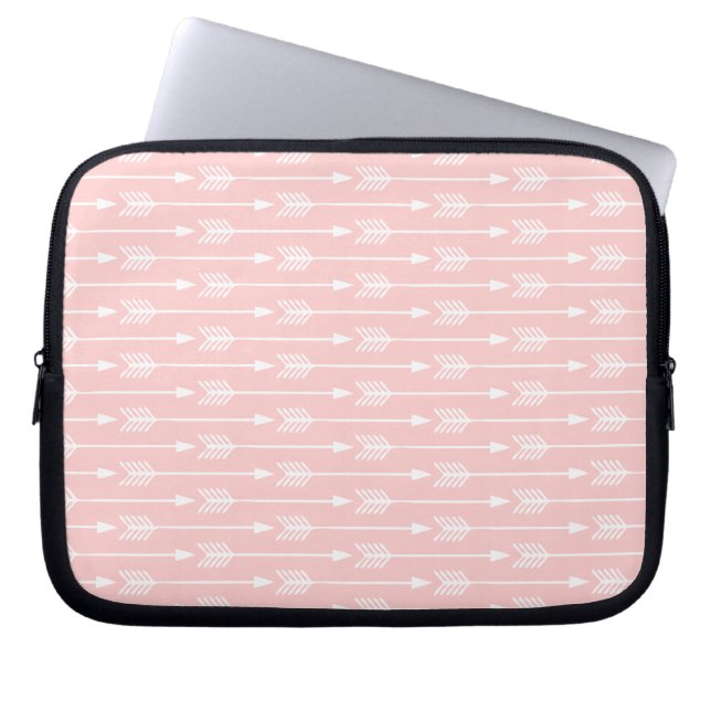  Rosa Pil Mönster Laptop Sleeve (Framsidan)