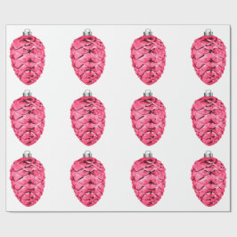 Rosa Pinecones Wrapping Papper Presentpapper