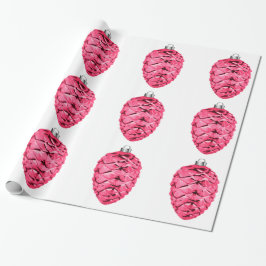 Rosa Pinecones Wrapping Papper Presentpapper