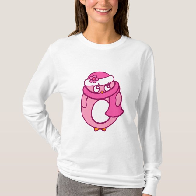 Rosa Pingvin T-Shirt (Framsida)