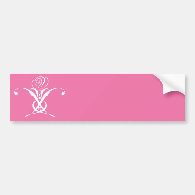 Rosa Pink and White Flourish Bildekal (Framsidan)