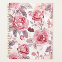 Rosa Pink Peony Vattenfärg Blommig Trädgård