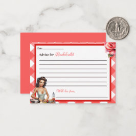 Rosa Pinup Bachelorette Advice for Bride Card Anteckningskort