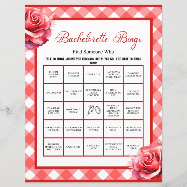 Rosa Pinup Bachelorette Party Bingo Game (Framsida)