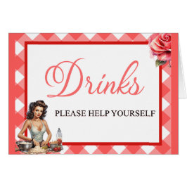 Rosa Pinup Bachelorette Party DrinCard OBS Kort