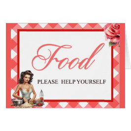 Rosa Pinup Bachelorette Party Food Card OBS Kort
