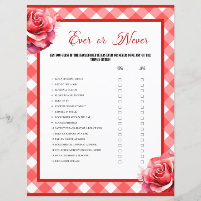 Rosa Pinup Bachelorette Party nånsin eller aldrig (Framsida)