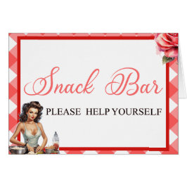 Rosa Pinup Bachelorette Party Snack Pub Card OBS Kort
