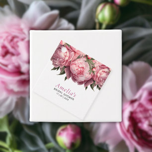 Rosa Pion Bröllopsdusch Presentkort Gåvor Etiketter