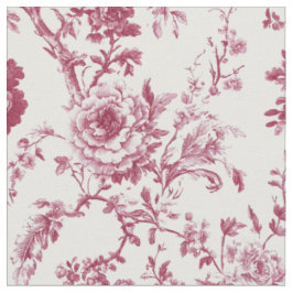 Rosa Pion Floral Toile-mönster Tyg