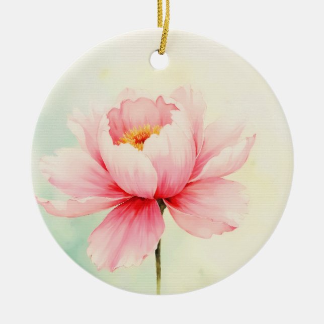 Rosa Pion Julgransprydnad Keramik (Framsidan)