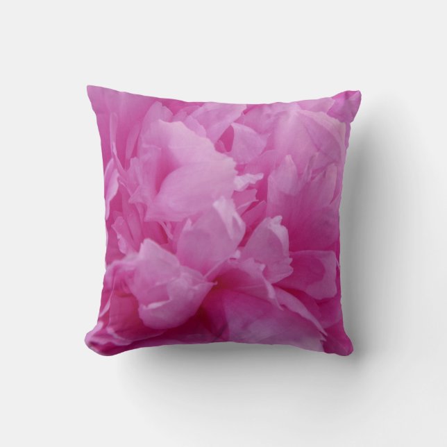 Rosa pion upp nära & härligt kudde (Framsida)