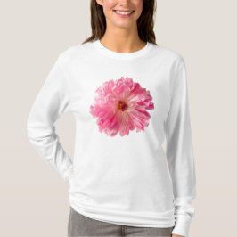 Rosa pionblomma t-shirt