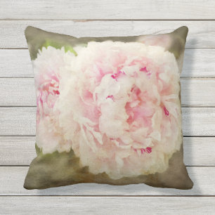 Rosa pionblommigt kudde