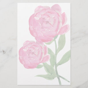 Rosa pionbrevpapper brevpapper