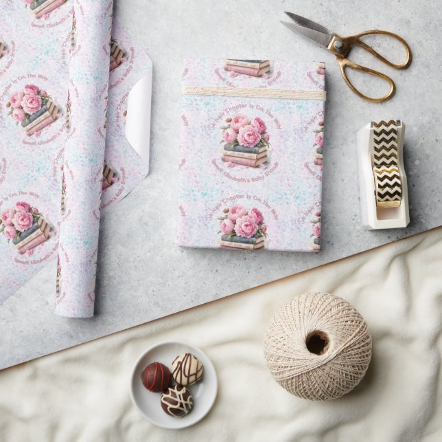 Rosa Pioner & Böcker Nytt Kapitel Flickans Babysho Presentpapper (Hantverk)