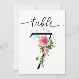 Rosa Pioner Bord sju Bord Nummer Inbjudningar