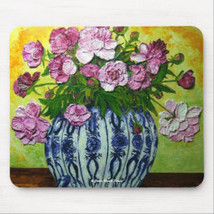 Rosa pioner i en vas Mousepad Musmatta