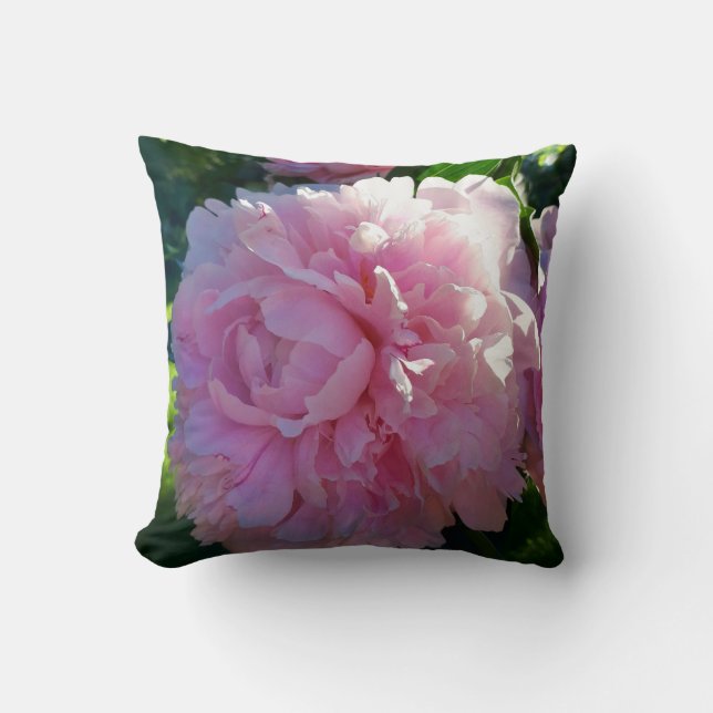 Rosa pioner i min trädgård - blommanatur kudde (Framsida)