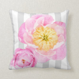 Rosa pioner och gråttrandMonogram Kudde