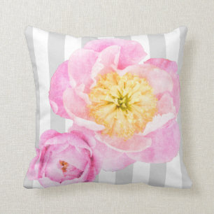 Rosa pioner och gråttrandMonogram Kudde