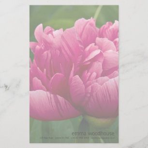 Rosa pionpersonligbrevpapper brevpapper