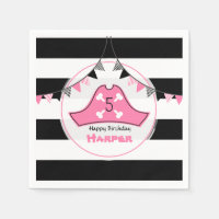 Rosa Pirat Birthday Napkins