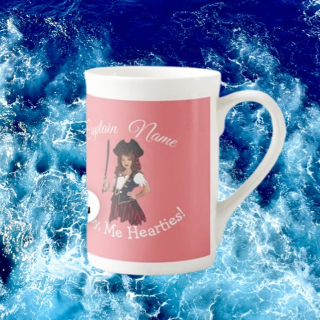 Rosa Pirat Girl  Benporslin Mugg (Lady Pirate in Pink)