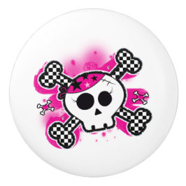 Rosa piratskalle korsben punk byrå knopp