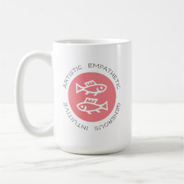 Rosa Pisces Logotyp Zodiac Stjärntecken Astrology Kaffemugg